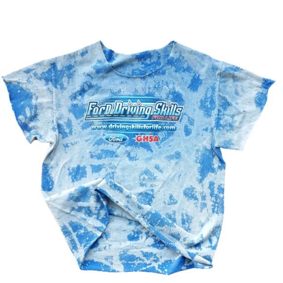 FORD Driving Skills Mustang Custom Tie-Dye Y2K T-Shirt - Picture 2 of 2